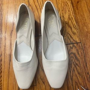 Franco sarto white leather heel loafer
